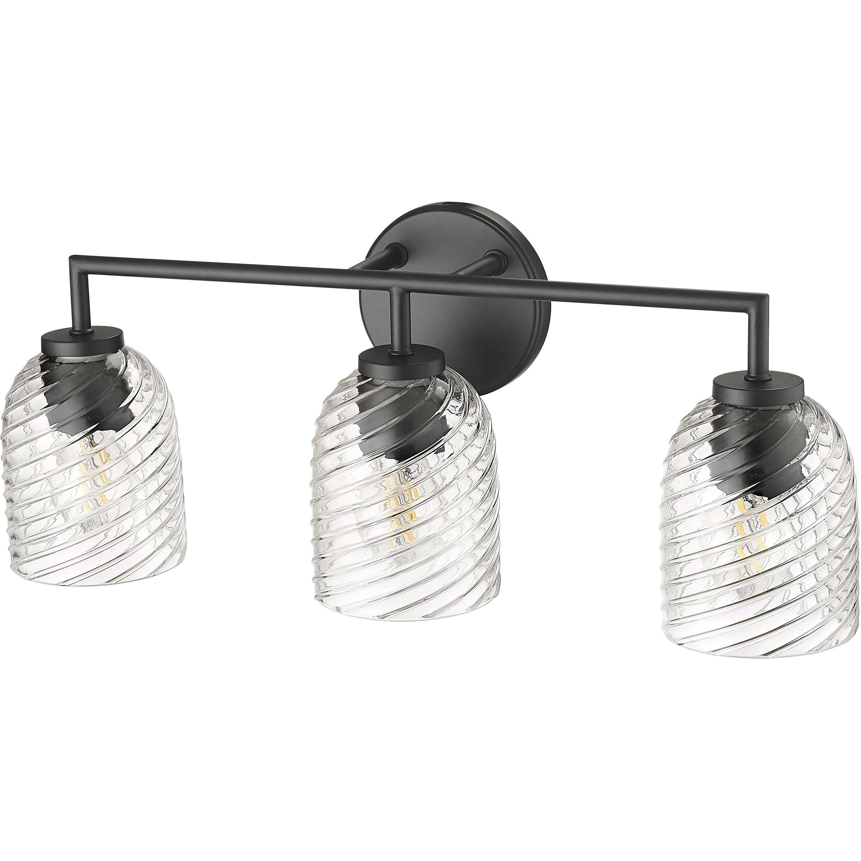 Catania 3 Light 22.8 inch Matte Black Bathroom Vanity Light Wall Light